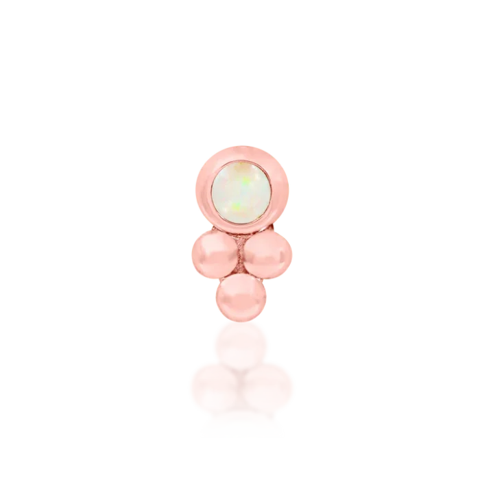 Junipurr Aufsatz - Bezel-Set Tri-Bead with Opal – Bild 5