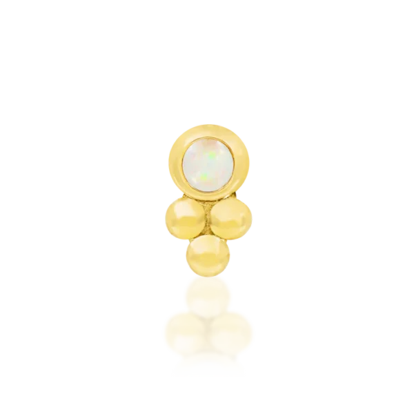 Junipurr Aufsatz - Bezel-Set Tri-Bead with Opal